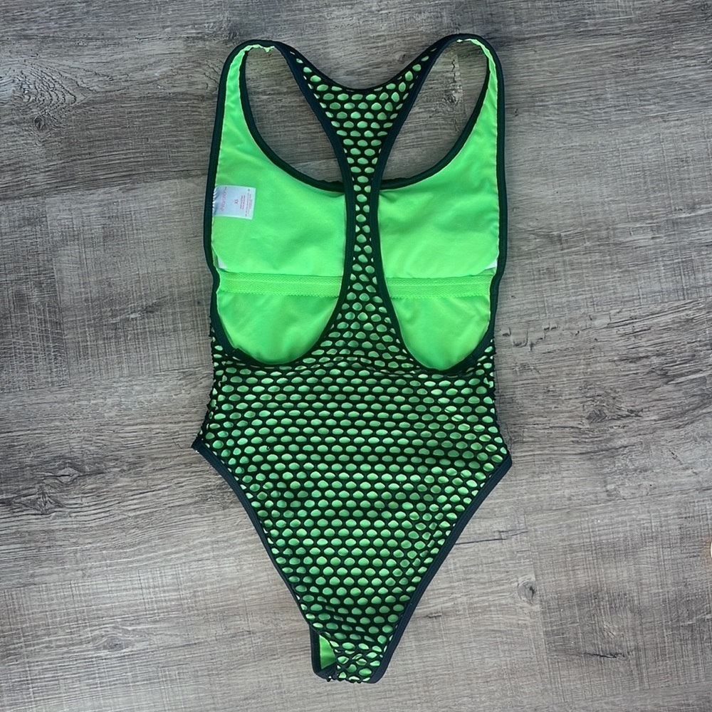Xhilaration Mesh Covered High Leg One Piece Swimsuit - Picture 4 of 6